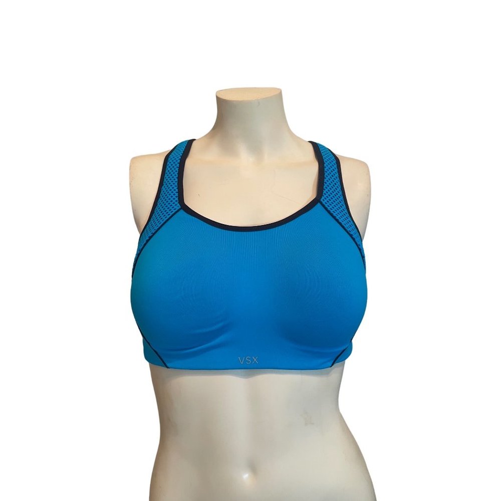 Victoria's Secret Turquoise Black Racerback Sports Bra Size 34D